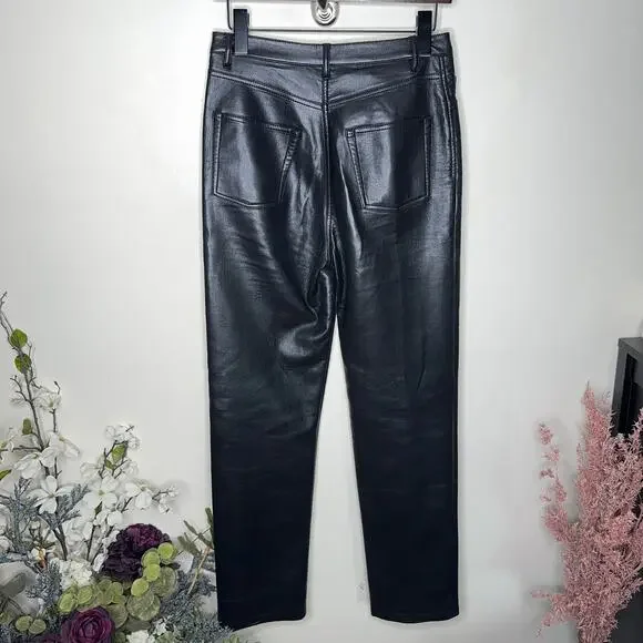 WILFRED x ARITIZA Melina Faux Leather Straight Pant Black {ZZ26} - Picture 3 of 5